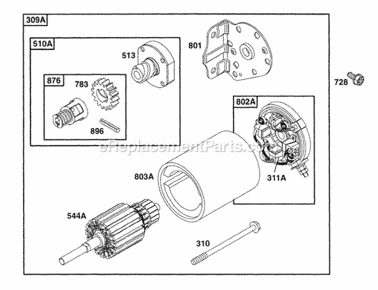 Page I Diagram and Parts List for 176452-0049-01  Briggs and Stratton Engine